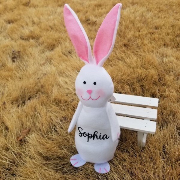 Personalized White Easter Bunny