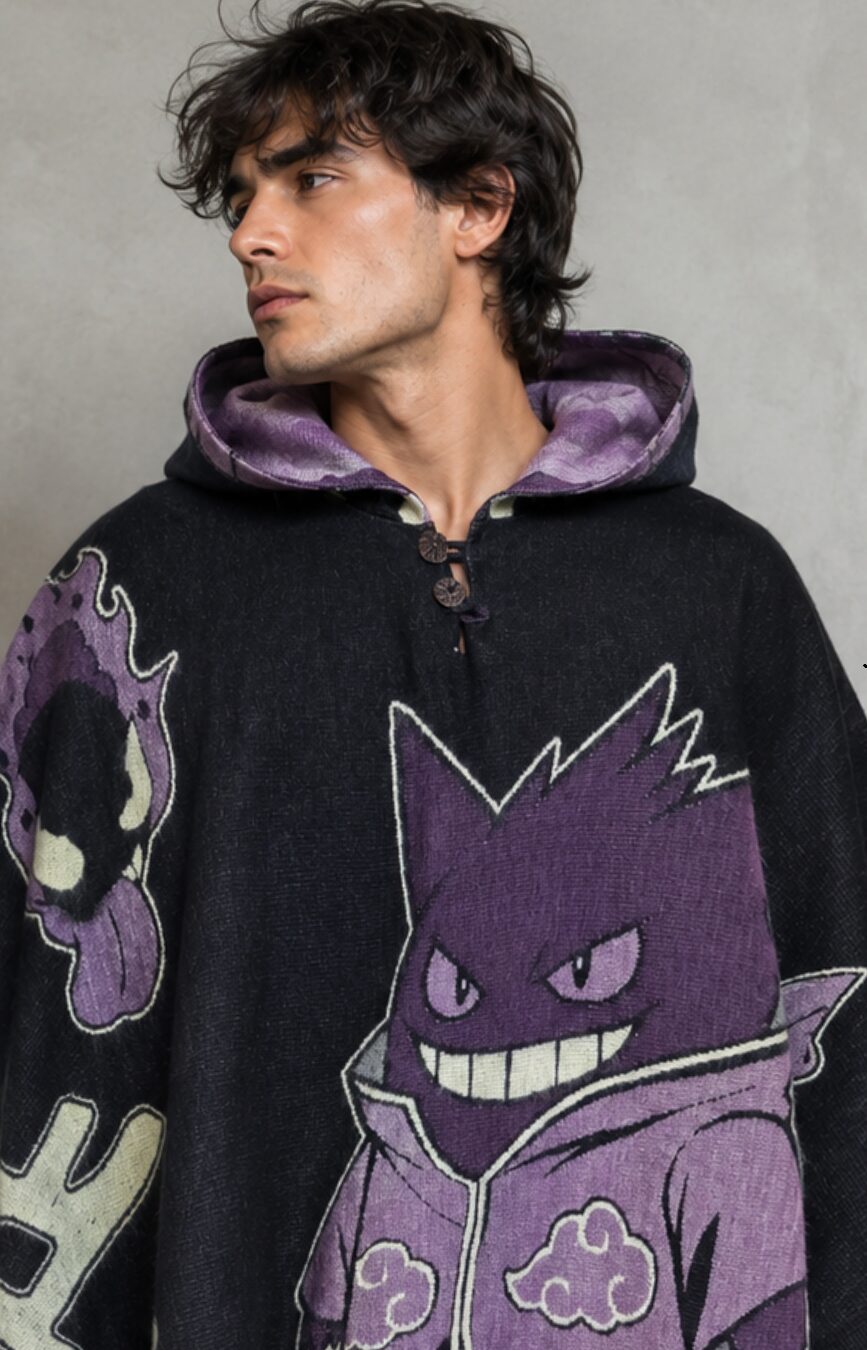Hooded Poncho – Handmade Artisan Poncho - Image 2